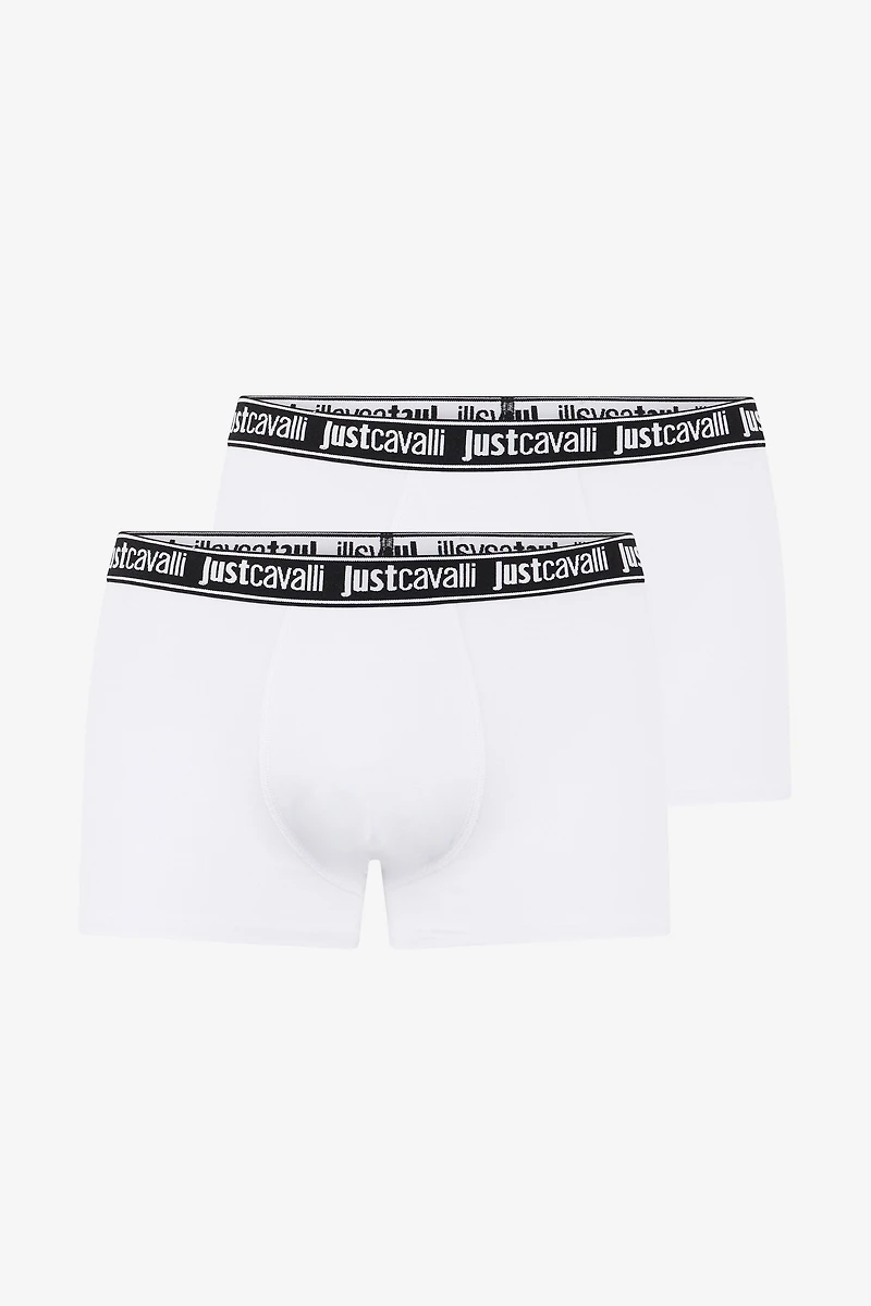 White Boxer With Logo Waistband