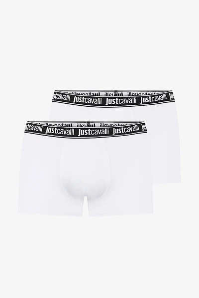 White Boxer With Logo Waistband