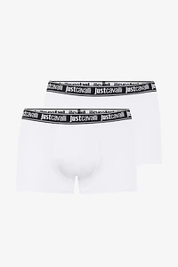 White Boxer With Logo Waistband