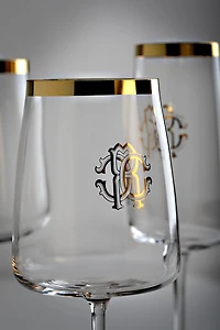 Monogram Gold 2 Champagne Goblets Set