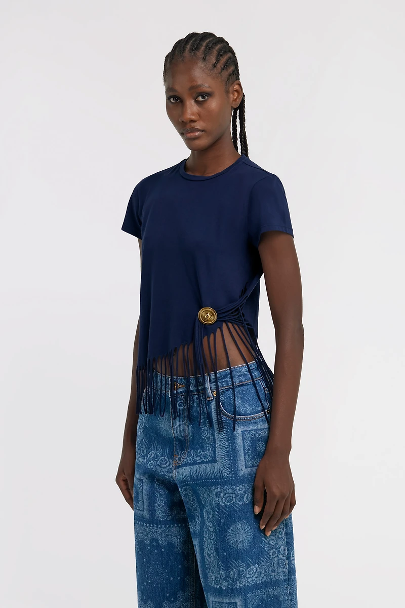 T-shirt with fringing