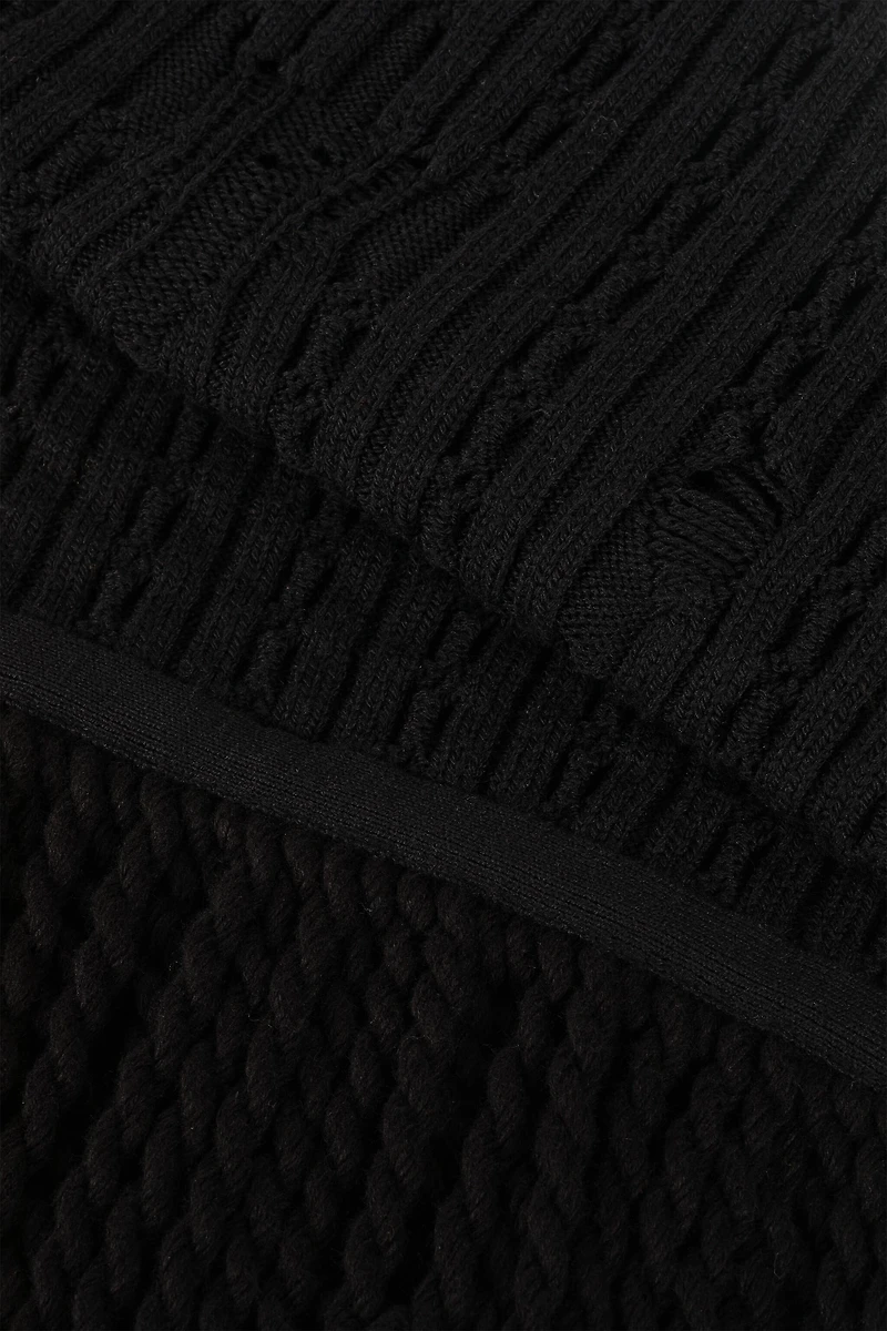 Ribbed-Knit Wool Scarf