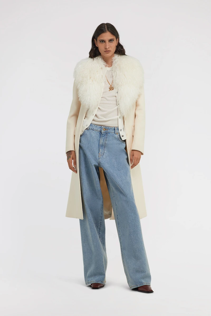 Long Coat with Wide Collar