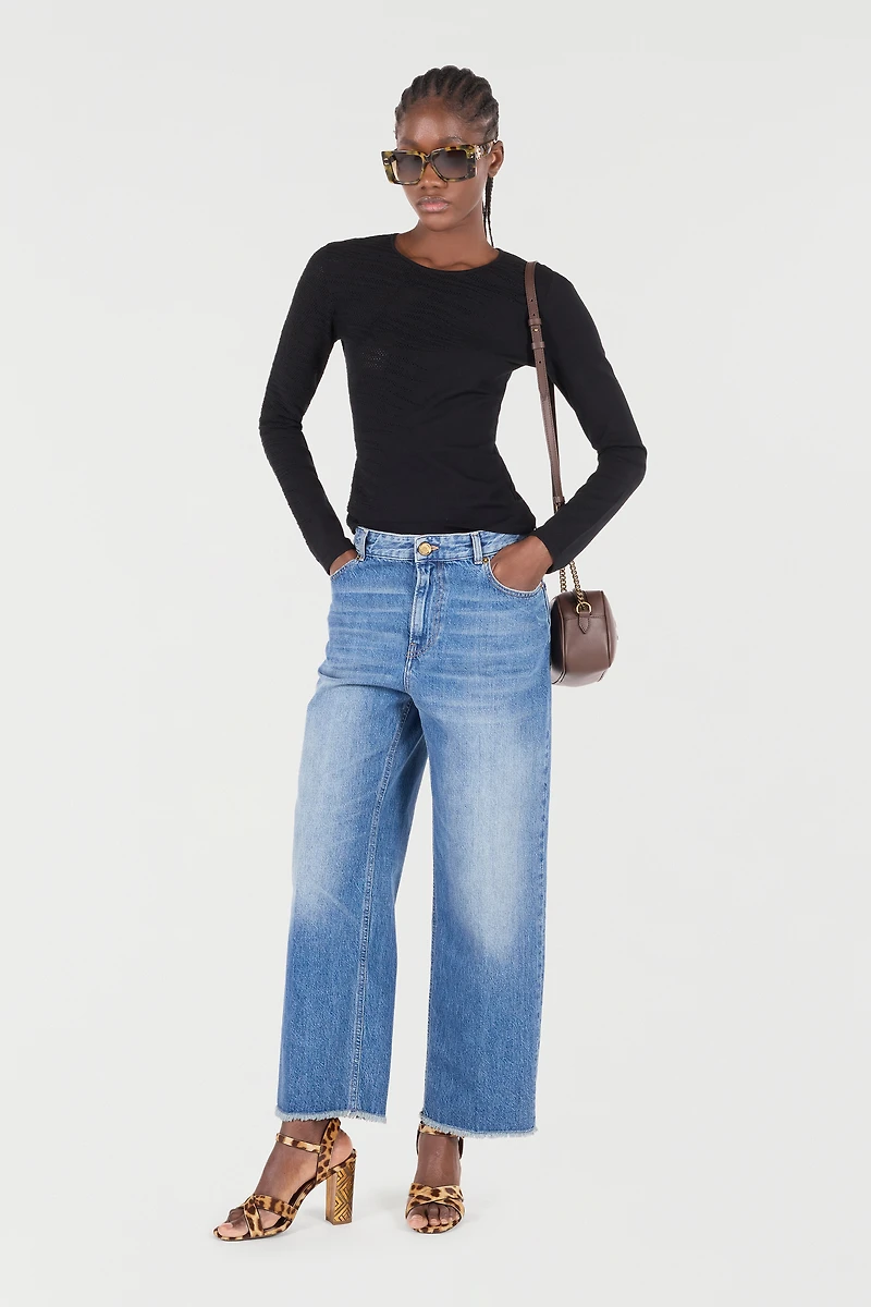 Jeans With Mirror Snake Monogram