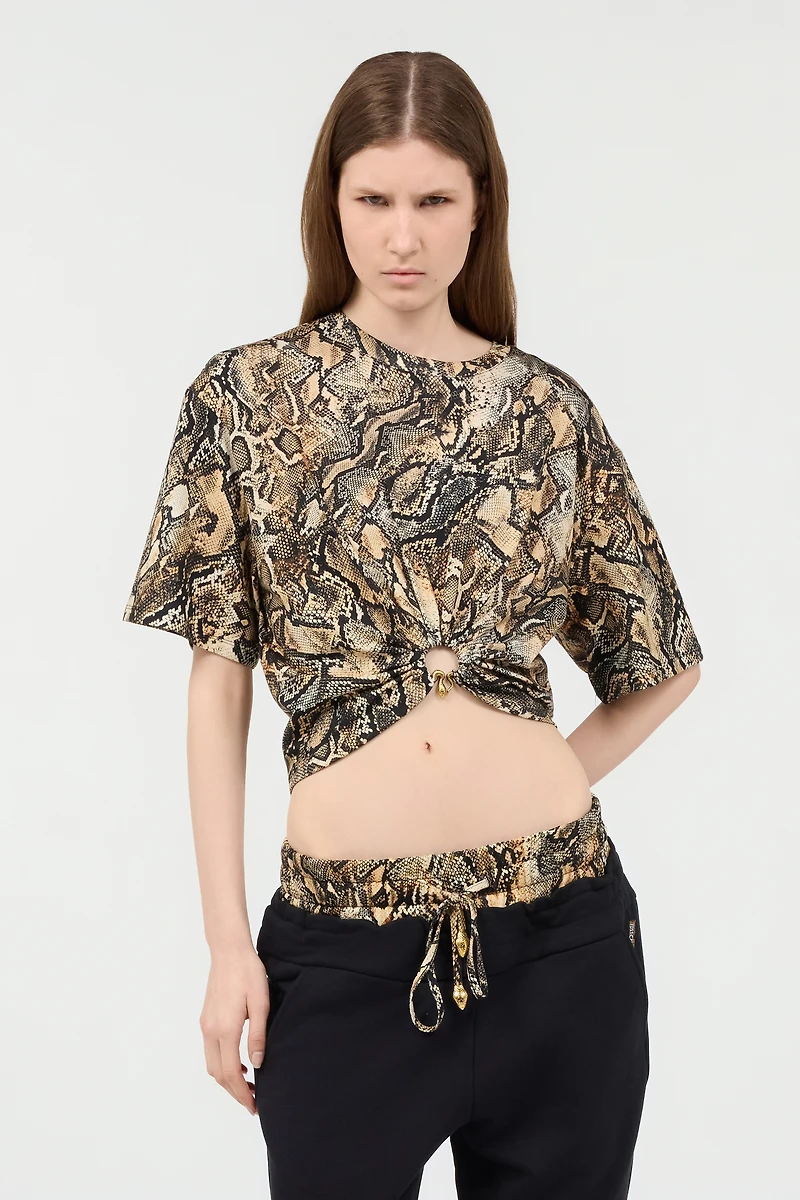 Crop Top With Python Print