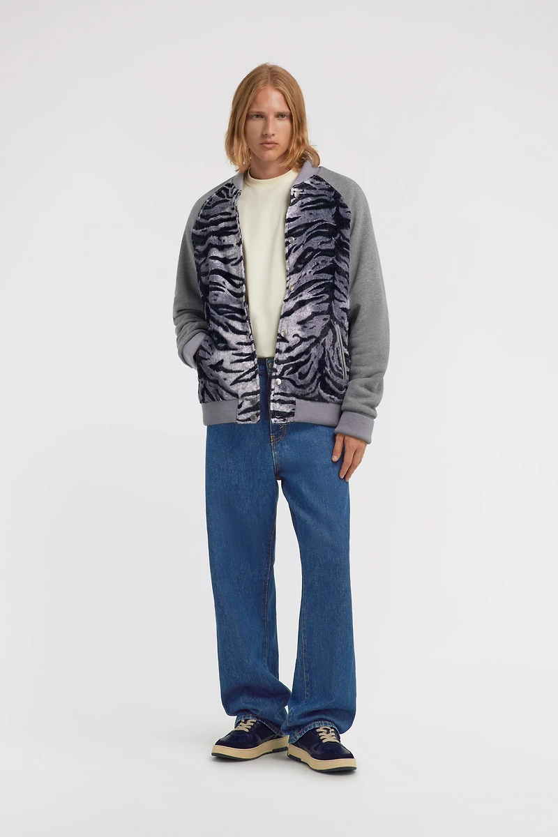 Zebra print sweatshirt with buttons