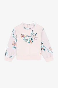 Logo and Floral-Embroidered Cotton Sweatshirt