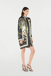 Long Shirt With Zebra And Snake Print