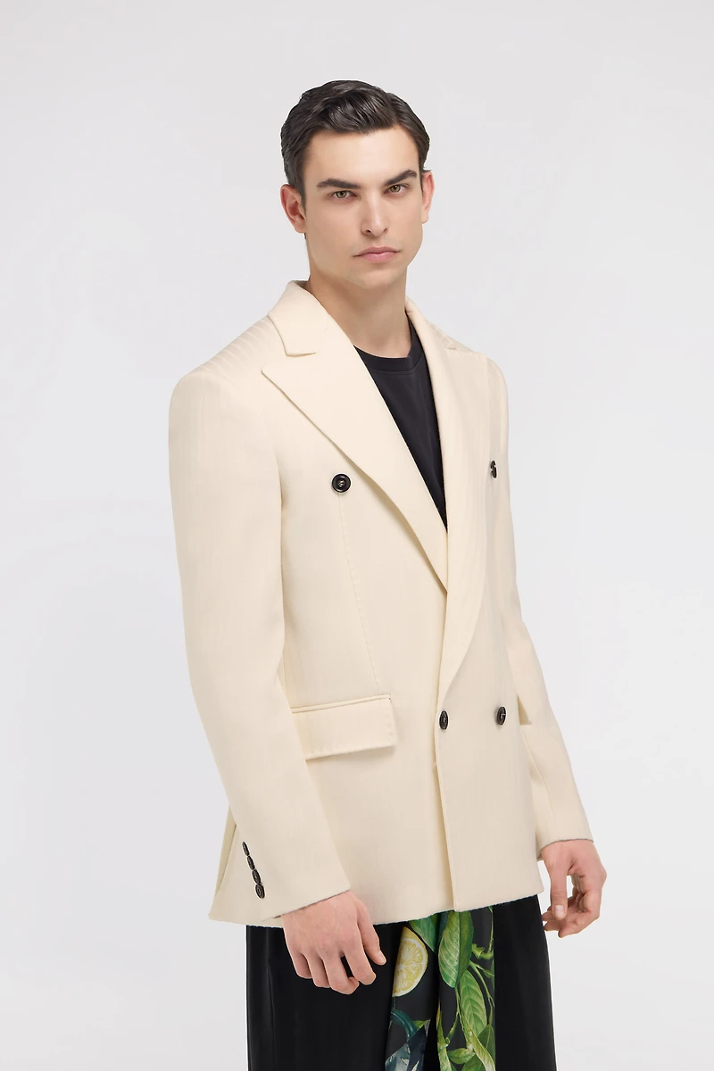 Ivory Double-Breasted Jacket