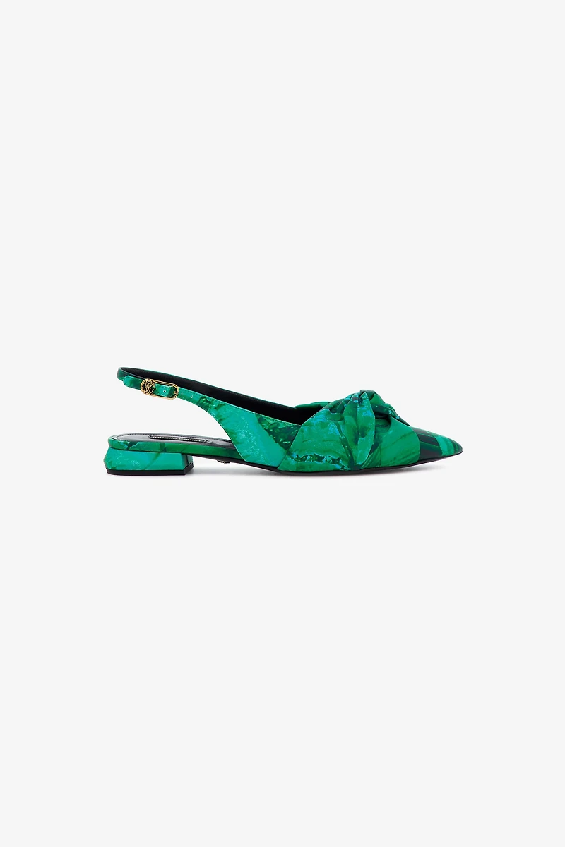 Le Pettegole slingback with Malachite print