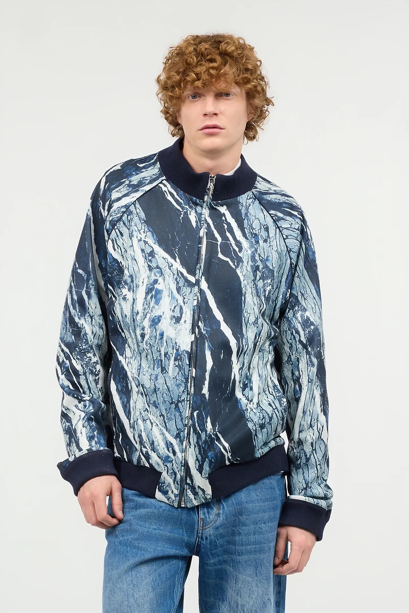 Sweatshirt With Zip And Rubane Print