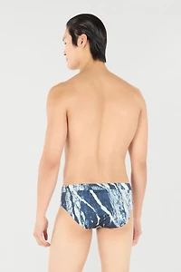 Marble-Print Swim Briefs