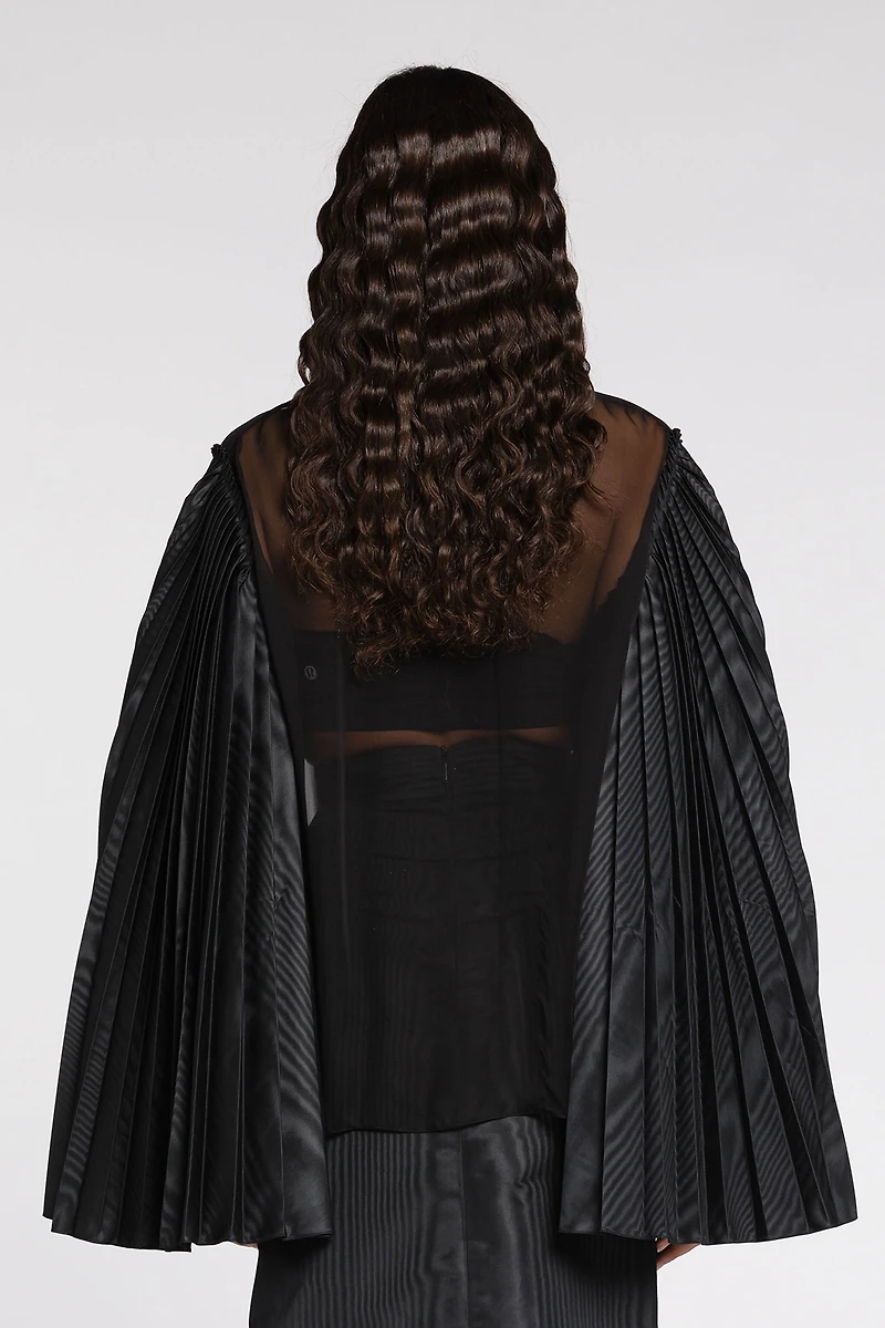 Pleated bell-sleeve shirt