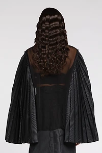 Pleated bell-sleeve shirt