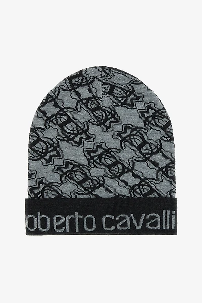 Wool Blend Beanie with RC Monogram and Logo