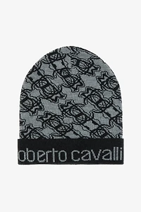 Wool Blend Beanie with RC Monogram and Logo