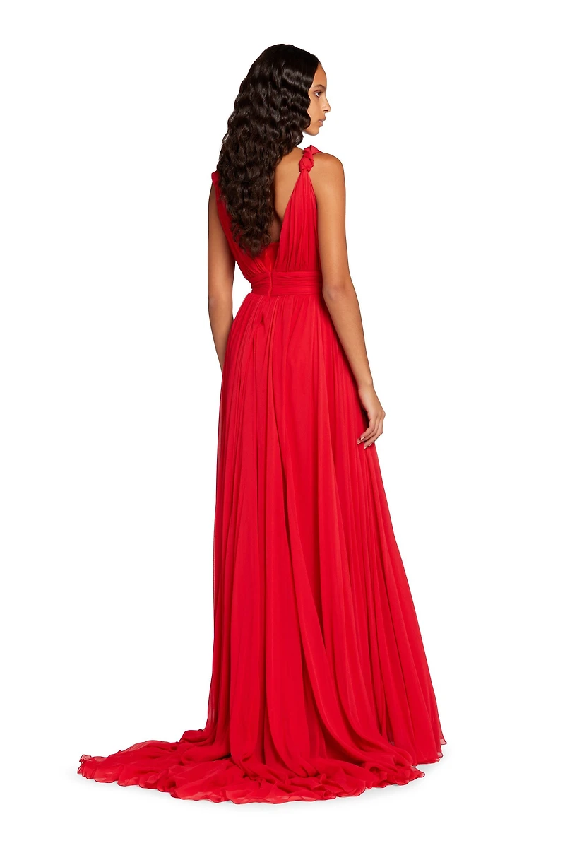 Bead-Embellished Silk Maxi Dress