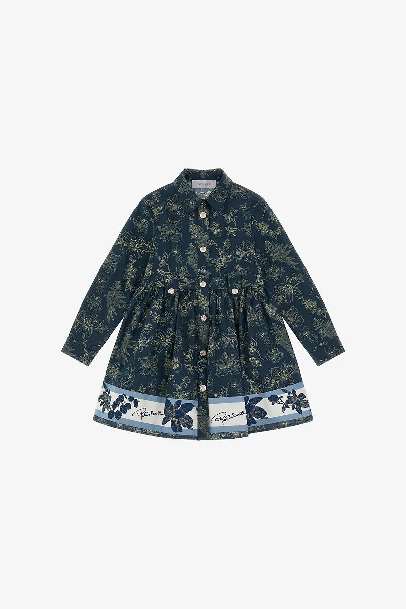 Shirt Dress With Floral Dance Print