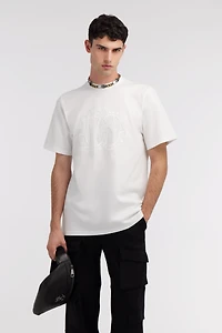White T-Shirt With Embroidered Monogram RC