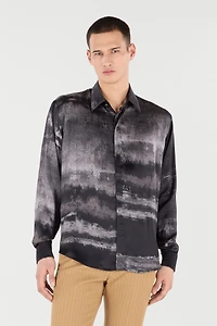 Used-Effect Gradient Silk Shirt