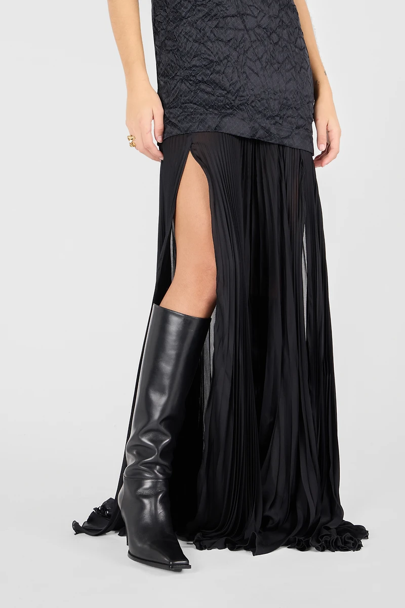 Long Snakeskin-Effect Dress