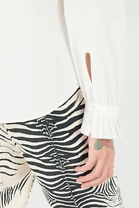 Shirt With Perforated Rose Motif