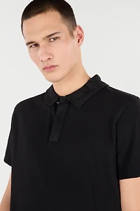 Polo With Snake Scale Embellishment