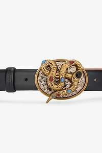 Slim Belt With Snake Buckle