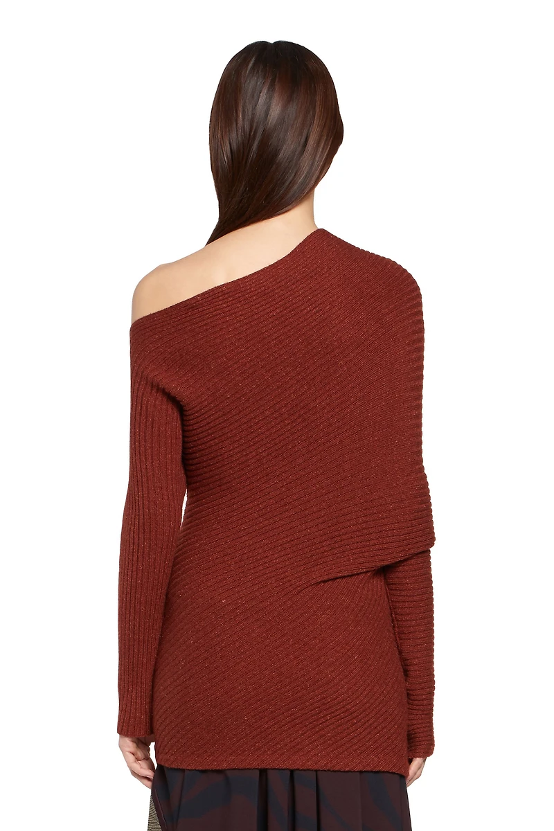 Ercu draped rib knit sweater