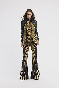 Shirt with Ray of Gold print