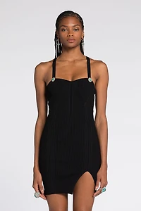 Ribbed-Knit Mini Dress