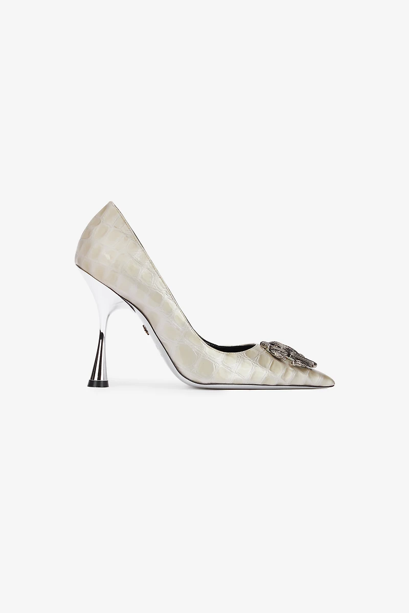 Pumps With Mirror Snake Monogram