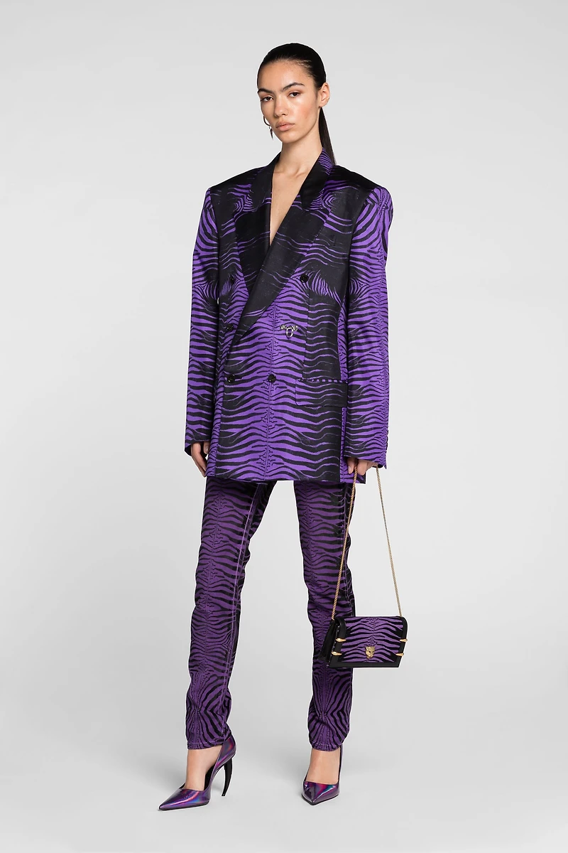Zebra-Print Slim-Fit Jeans
