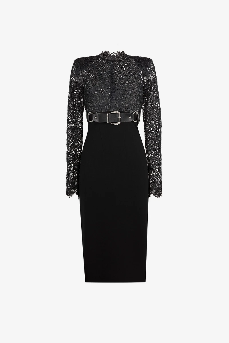 Lace-panel dress