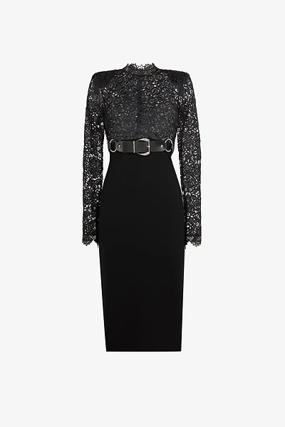 Lace-panel dress