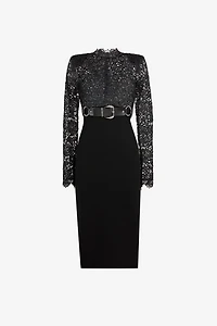 Lace-panel dress