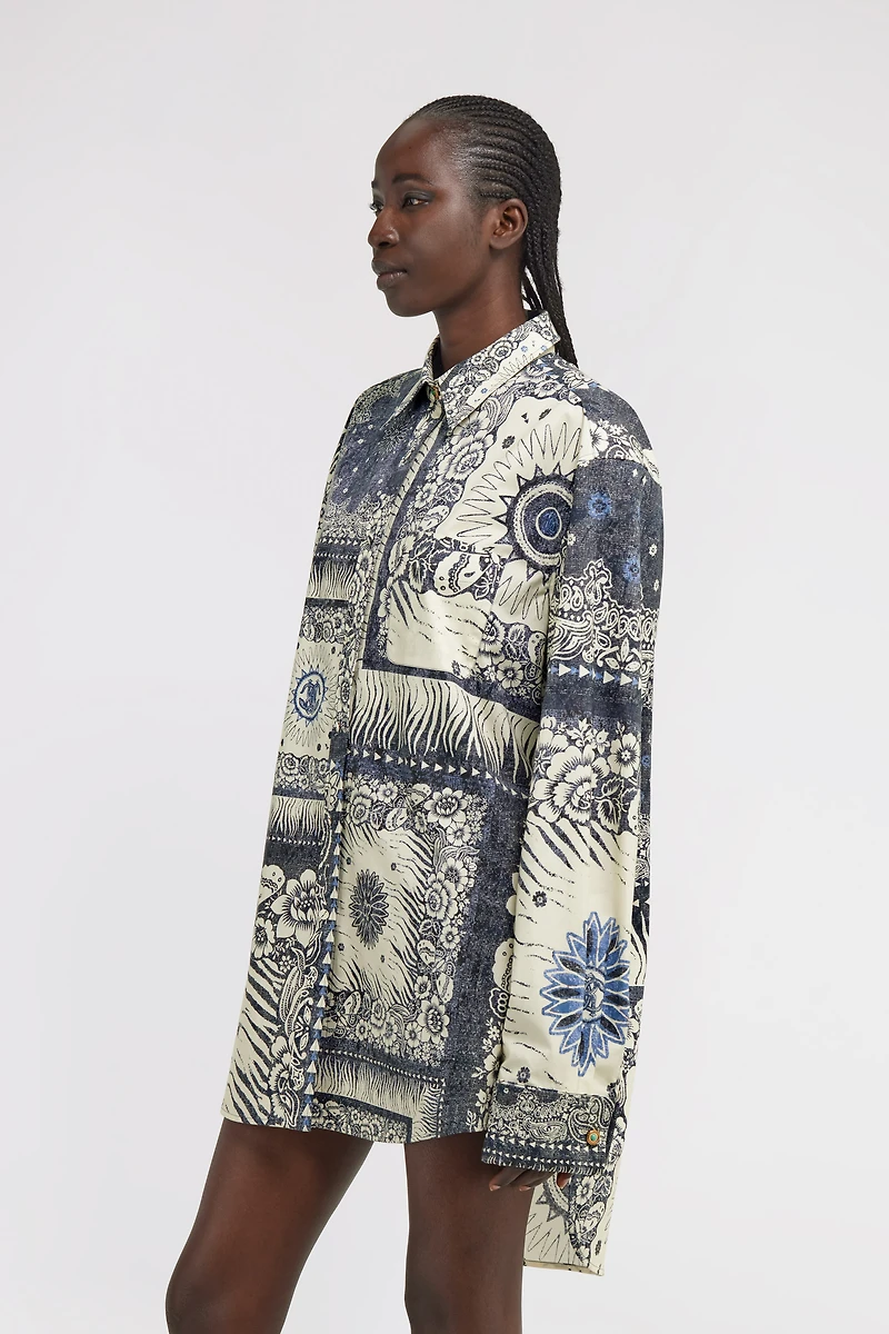 Bandana Print Dress Shirt