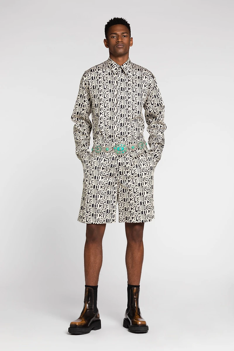 Logo-Print Cotton Shorts