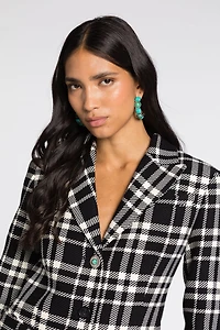 Plaid Single-Breasted Coat
