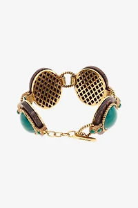 Malachite-Effect Link Bracelet