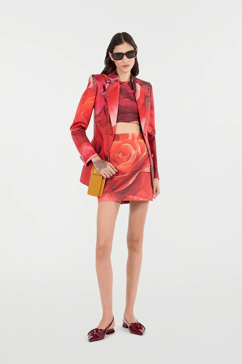 Rose-Print Blazer