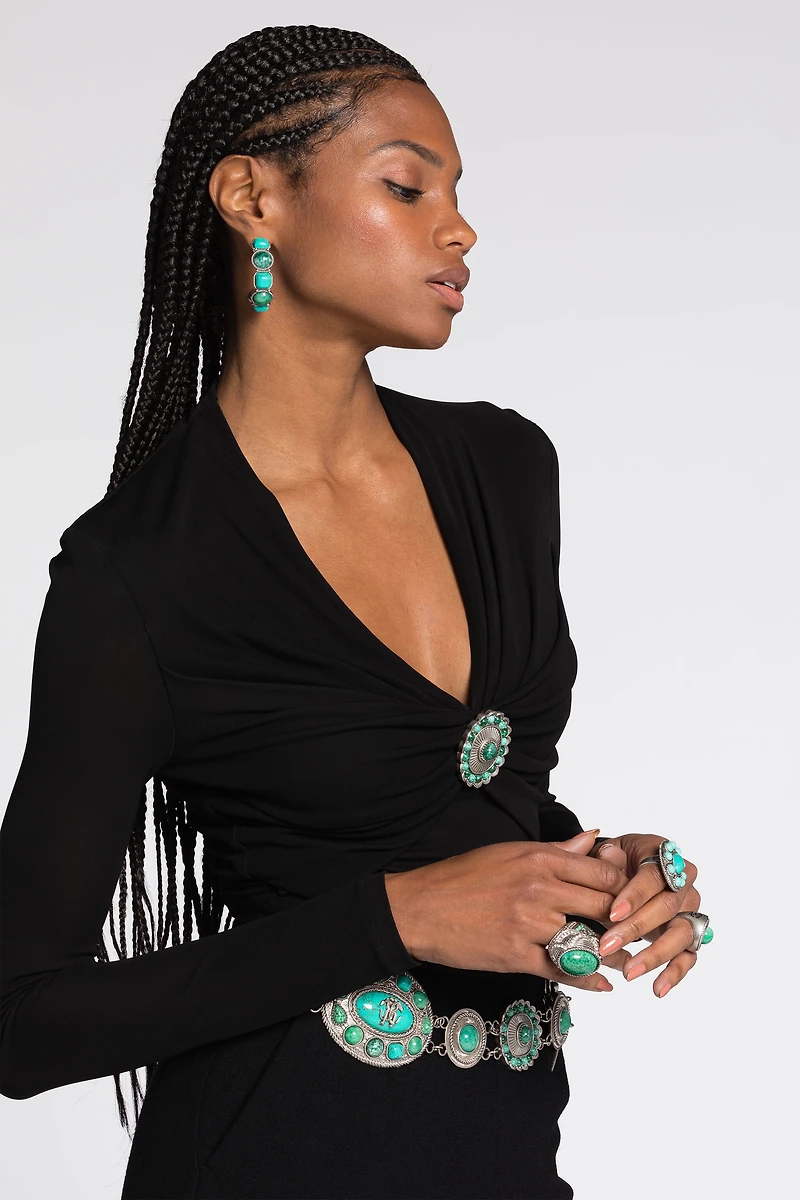 Embellished Gathered Top