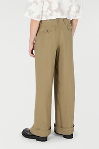 Palazzo Pants With Pleat Detail