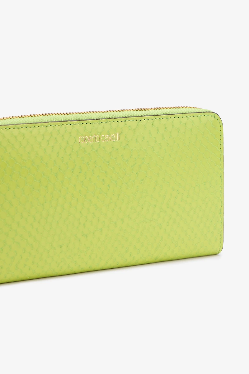 Snake-Effect Wallet With Logo