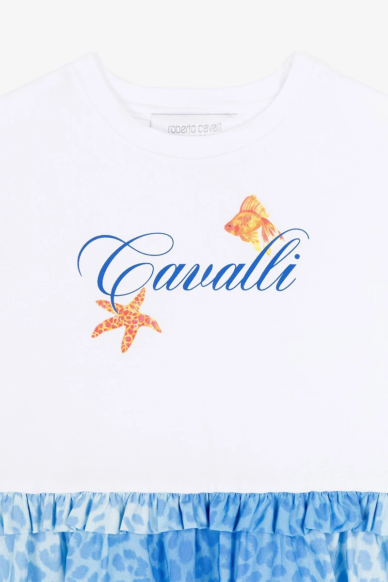 Fish-print T-shirt dress