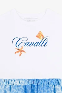 Fish-print T-shirt dress