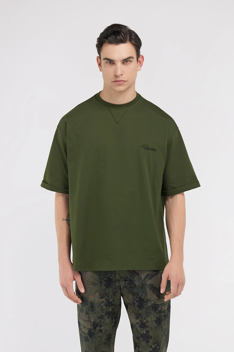 Green T-Shirt Embroidered Signature