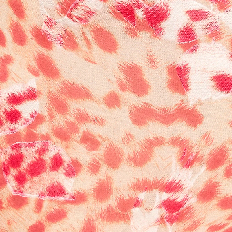 Crop Top With Ruffle And Jaguar Skin Print