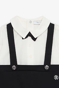 Romper Suit With Dungarees And Bow Tie