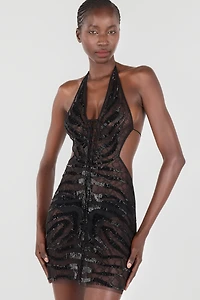 Ray Of Gold Sequined Mini Dress